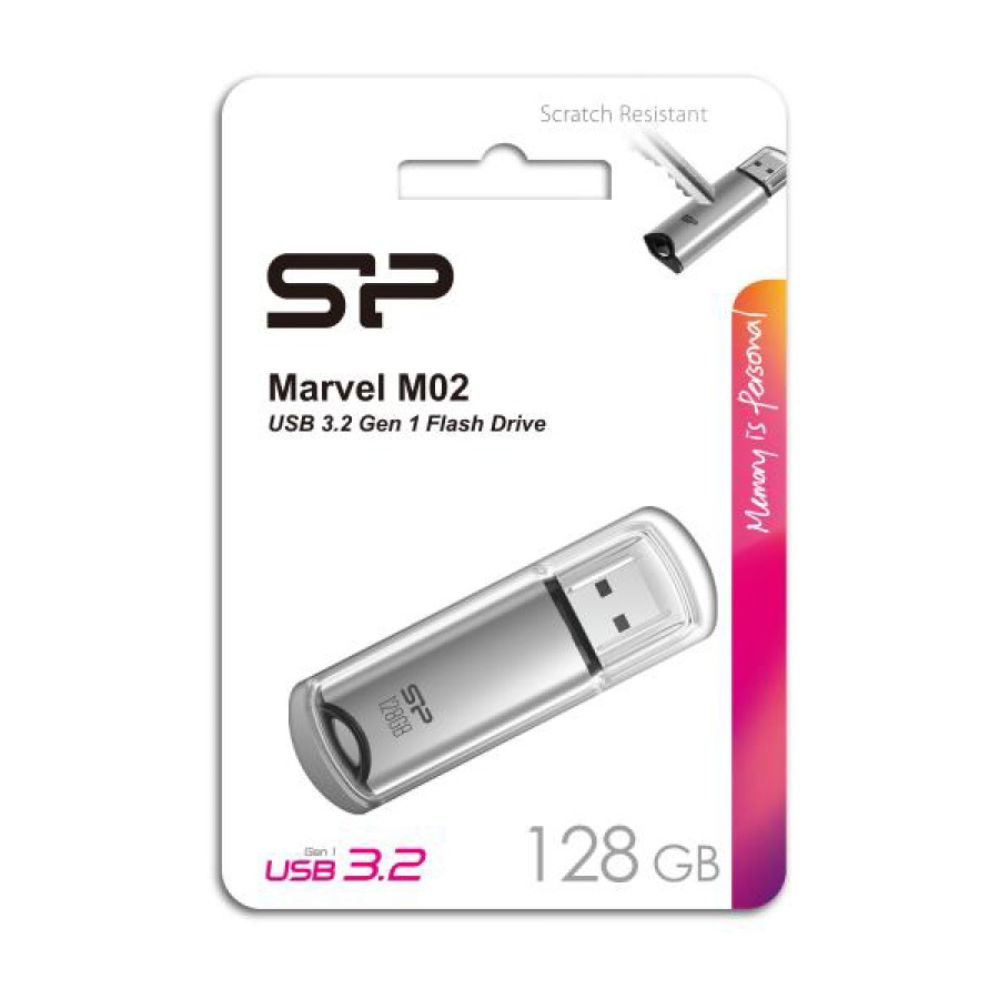 SILICON POWER USB Flash Drive Marvel M02, 128GB, USB 3.2, γκρι - Image 2