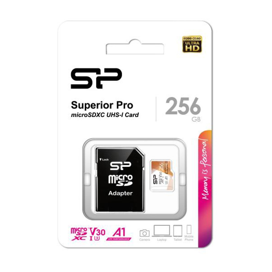 SILICON POWER κάρτα μνήμης microSDXC Superior Pro, 256GB, Class 10 UHS-I U3 A1 V30 - Image 2