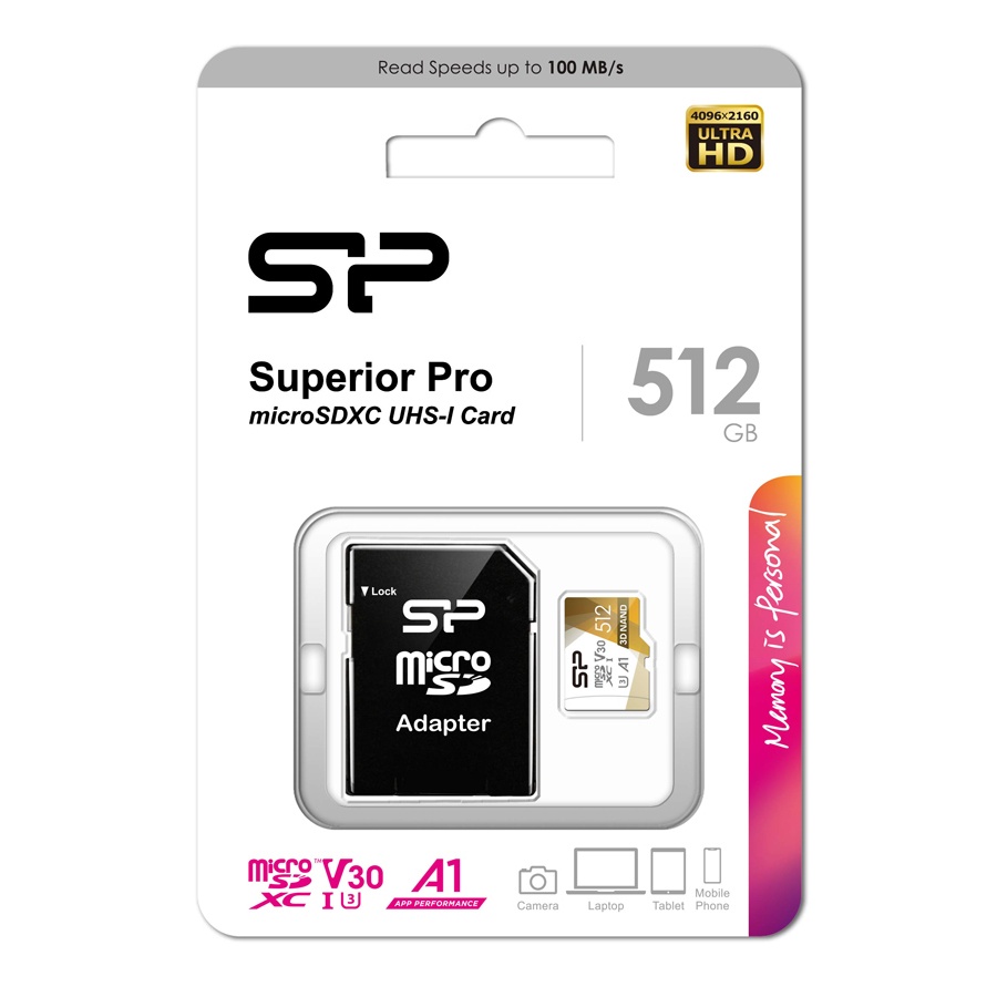 SILICON POWER κάρτα μνήμης microSDXC Superior Pro, 512GB, Class 10 UHS-I U3 A1 V30 - Image 2