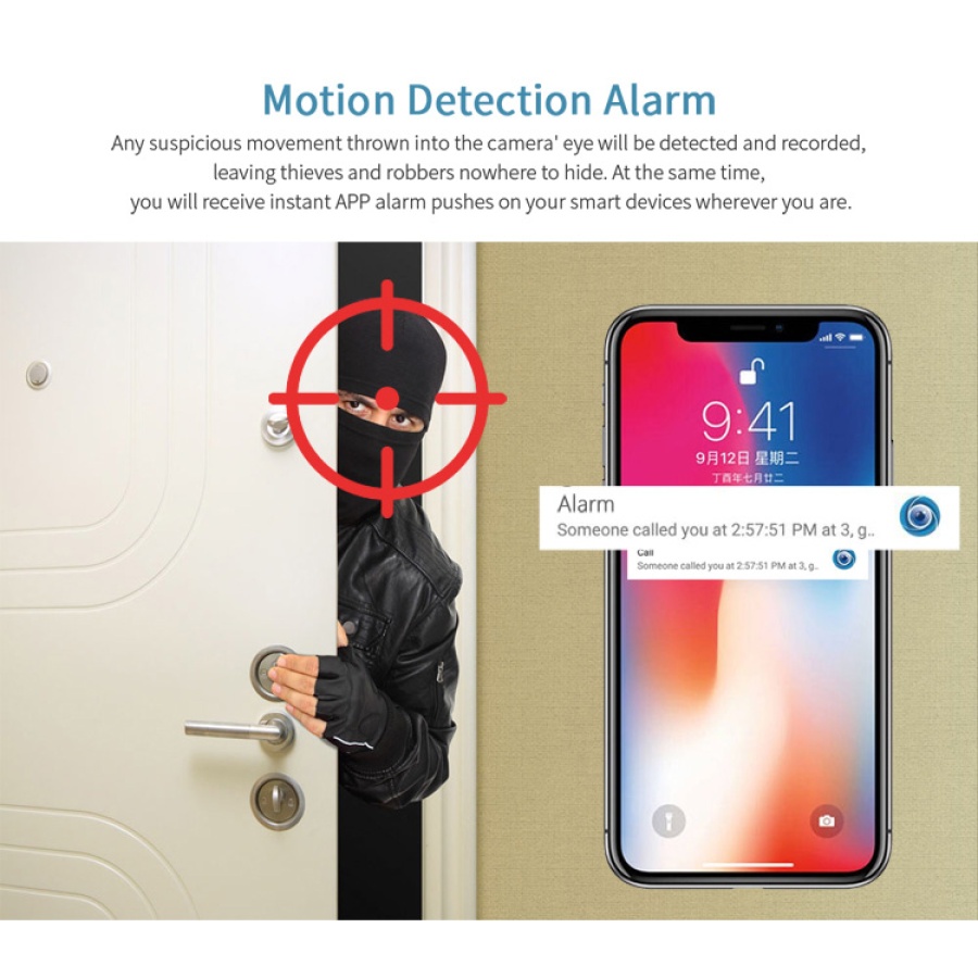 SECTEC smart IP κάμερα ST-891-2MTY με ανίχνευση κίνηση, Tuya, 2MP, 1080p - Image 5