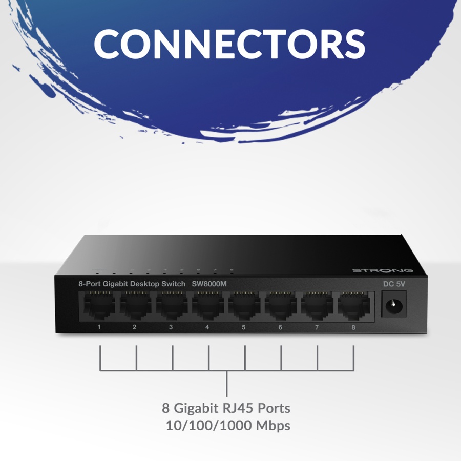 STRONG switch SW5000M, 8x Gigabit θύρες, 1000Mbps - Image 3