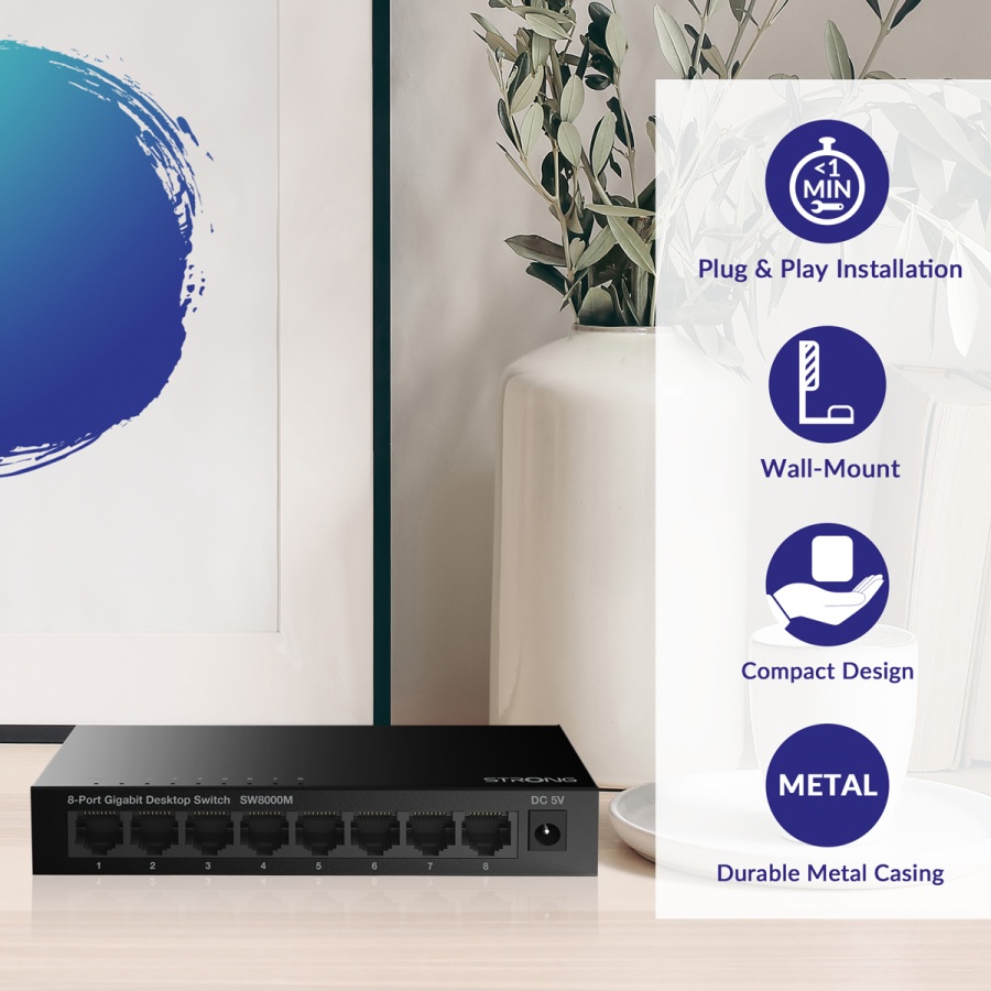 STRONG switch SW5000M, 8x Gigabit θύρες, 1000Mbps - Image 5