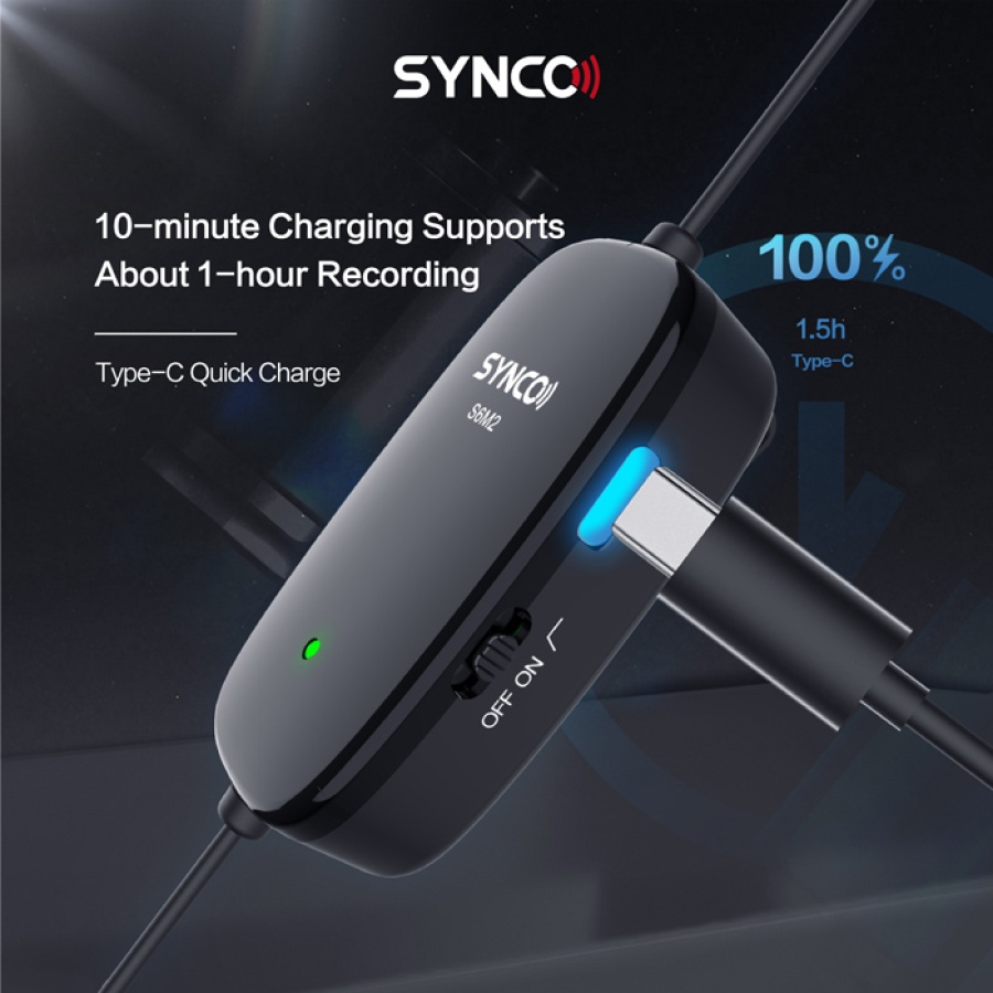 SYNCO μικρόφωνο Lav-S6M2, clip-on, omnidirectional, 3.5mm, 400mAh, μαύρο - Image 7