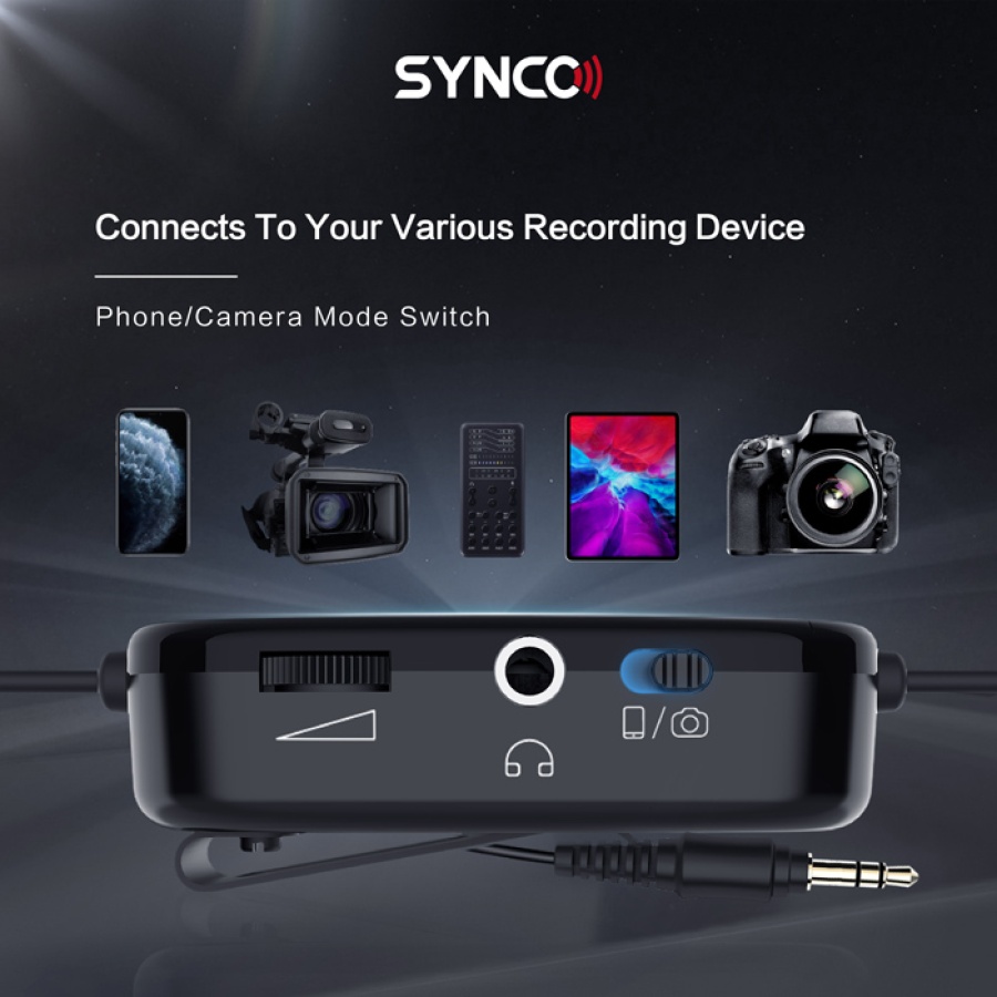 SYNCO μικρόφωνο Lav-S6M2, clip-on, omnidirectional, 3.5mm, 400mAh, μαύρο - Image 8