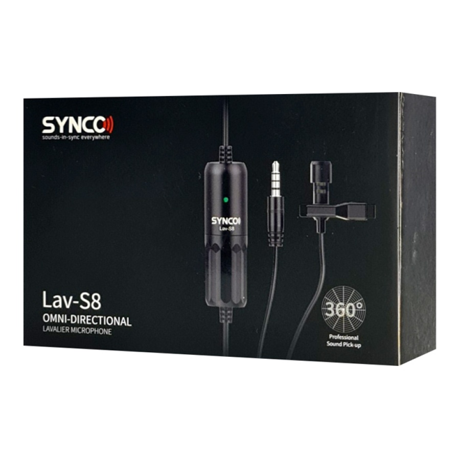 SYNCO μικρόφωνο Lav-S8 με clip-on, omnidirectional, 3.5mm, 8m, μαύρο - Image 9