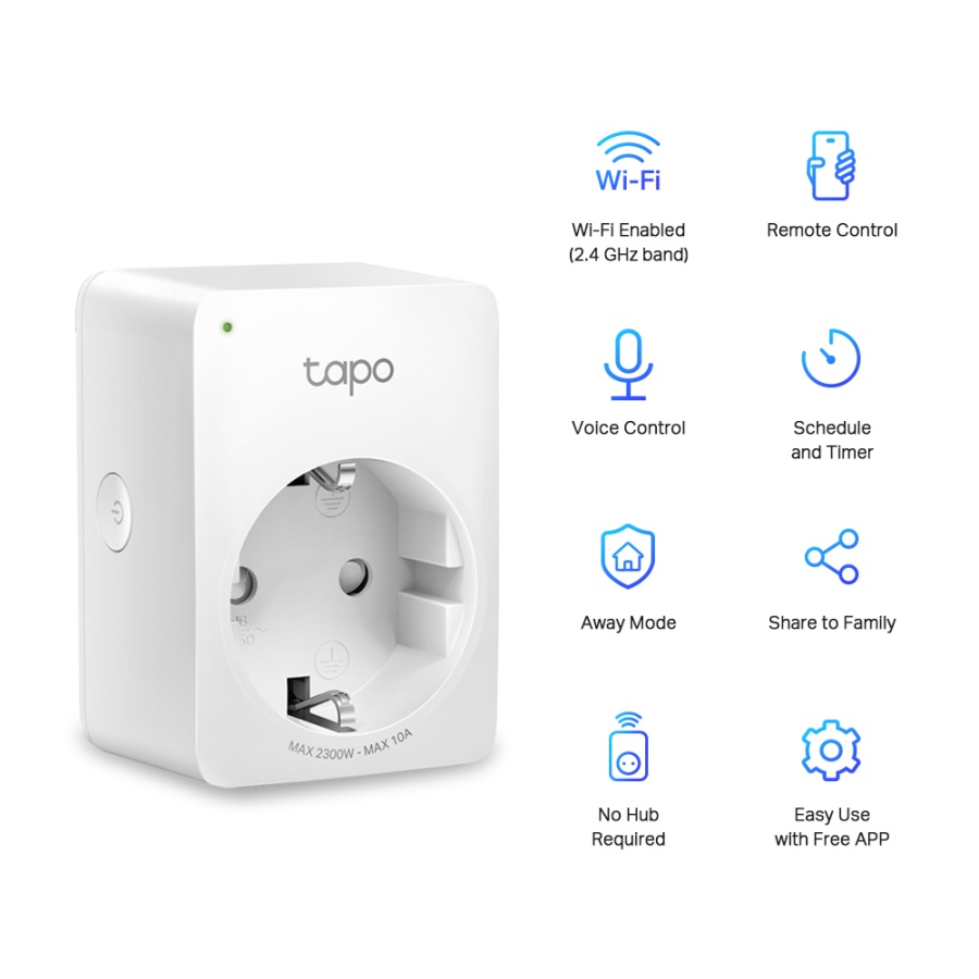 TP-LINK smart αντάπτορας ρεύματος TAPO-P100, Wi-Fi, bluetooth, Ver. 1.0 - Image 3