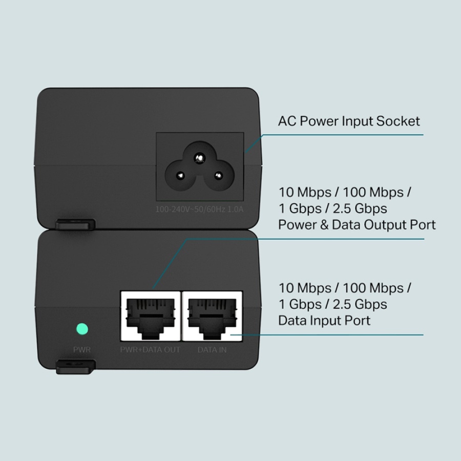 TP-LINK 2.5G PoE+ Injector TL-POE260S, IEEE 802.3af/at, Ver. 1.0 - Image 5