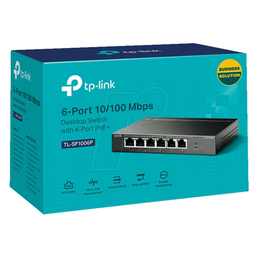 TP-LINK desktop switch TL-SF1006P, 6-Port 10/100Mbps, 4x PoE+, Ver. 1.0 - Image 6