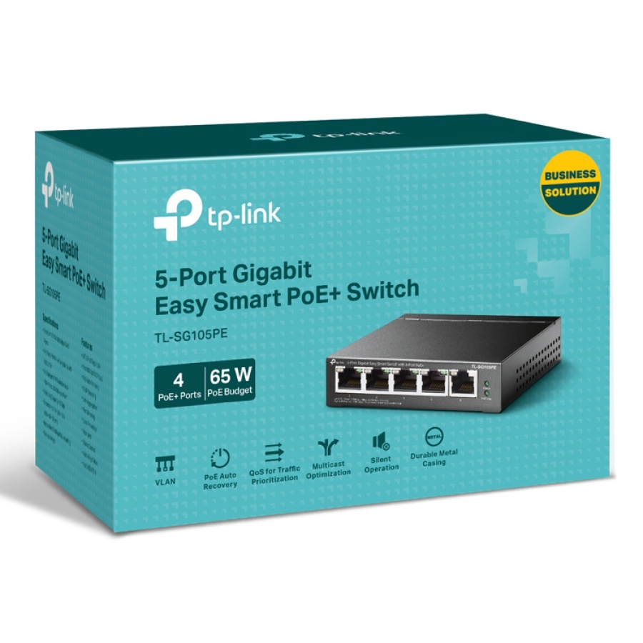 TP-LINK Easy Smart Switch TL-SG105PE, 5-Port Gbit, 4-Port PoE+, Ver. 2.0 - Image 3