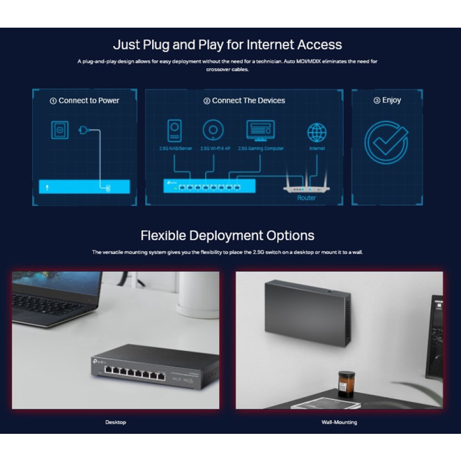 TP-LINK Multi-Gigabit Desktop Switch TL-SG108-M2, 8-Port 2.5G, Ver. 1.0 - Image 5