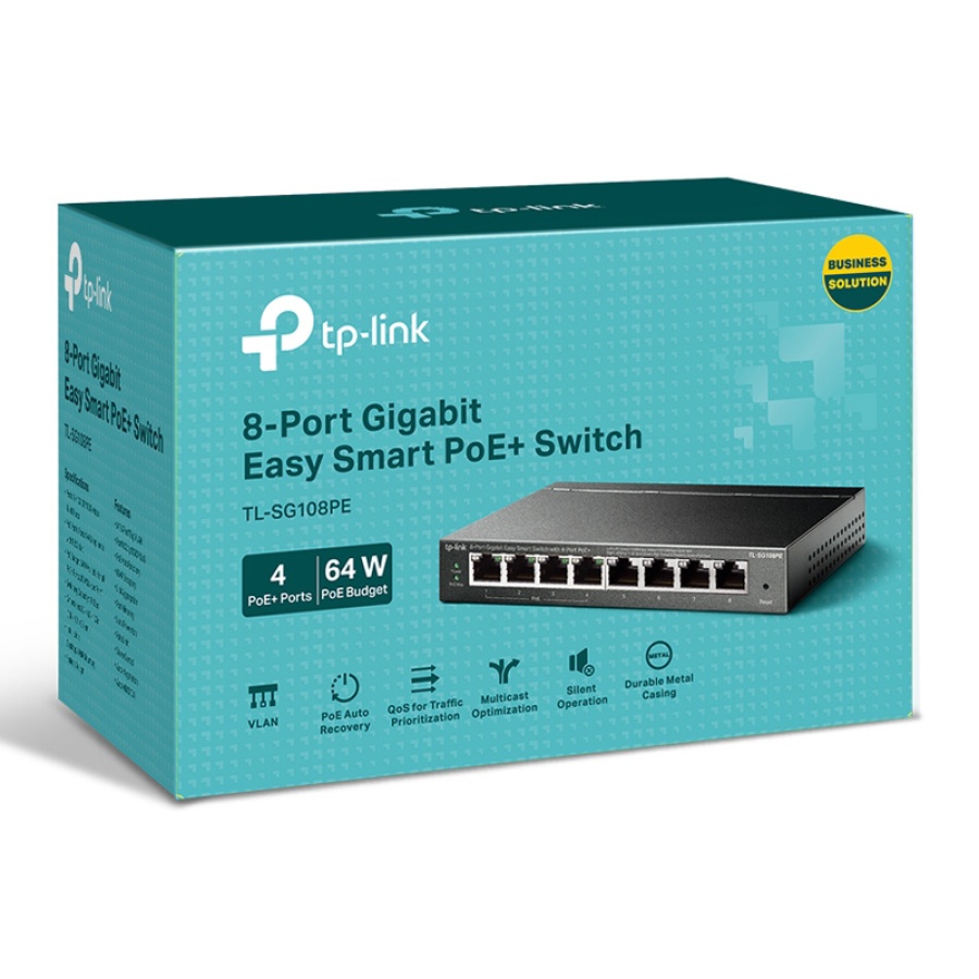 TP-LINK Easy Smart Switch TL-SG108PE, 8-Port Gbit, 4-Port PoE, Ver. 5.0 - Image 3