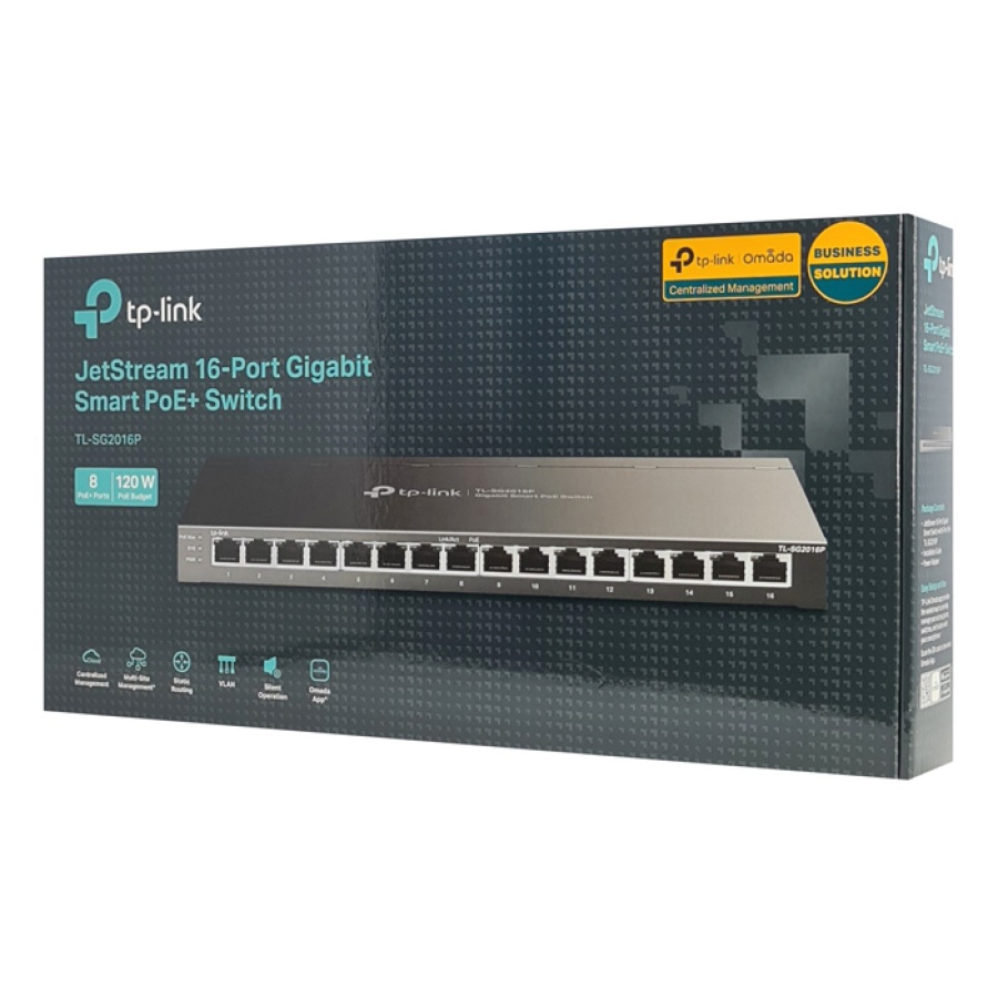 TP-LINK JetStream switch TL-SG2016P, 16-Port Gigabit, 8x PoE+, Ver. 1.0 - Image 3