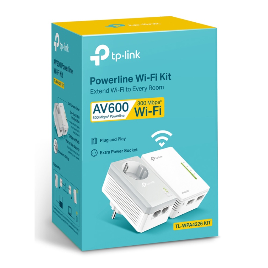 TP-LINK Powerline Wi-Fi Kit TL-WPA4226-KIT, AV600 600Mbps, Ver: 4.0 - Image 3