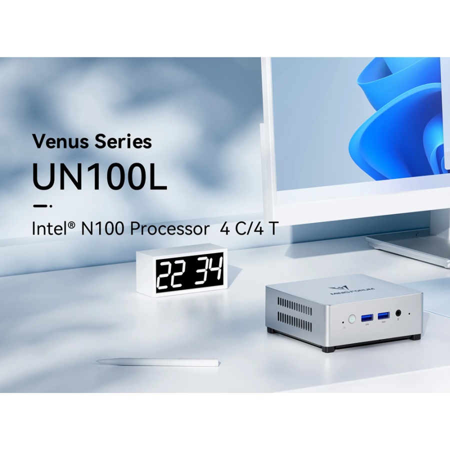 MINISFORUM mini PC UN100L, Intel CPU N100, 16/512GB SSD, Windows 11 Pro - Image 2