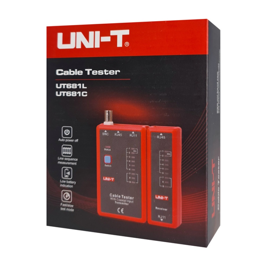 UNI-T tester καλωδίων δικτύου UT681C, RJ45/RJ11/BNC - Image 3