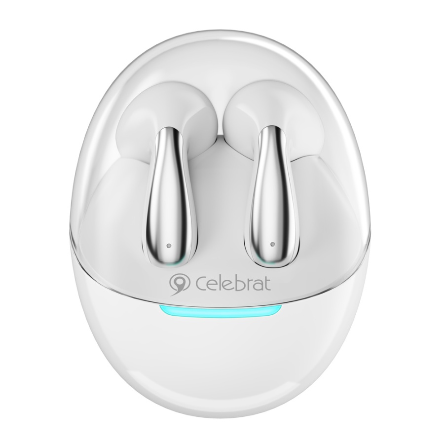 CELEBRAT earphones με θήκη φόρτισης W51, True Wireless, Φ13mm, λευκά - Image 4