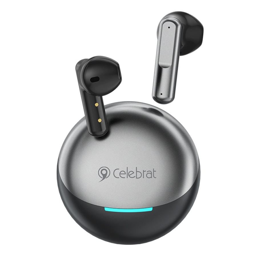 CELEBRAT earphones με θήκη φόρτισης W61, True Wireless, 13mm, 25/200mAh, μαύρα