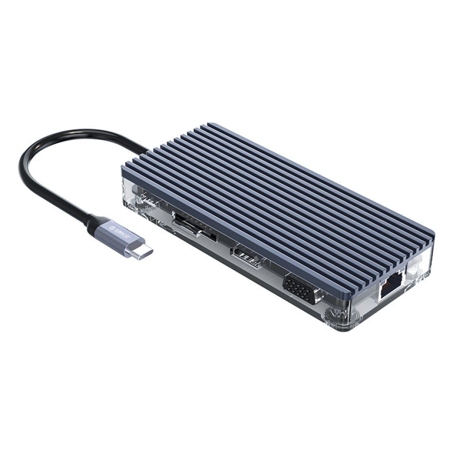 ORICO docking station WB-11P, 11 θυρών, USB-C σύνδεση, 100W PD, 4K, γκρι - Image 5