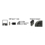 DELOCK ασύρματο ποντίκι 12526, Οπτικό, USB-C receiver, 3-button, μαύρο - Image 3