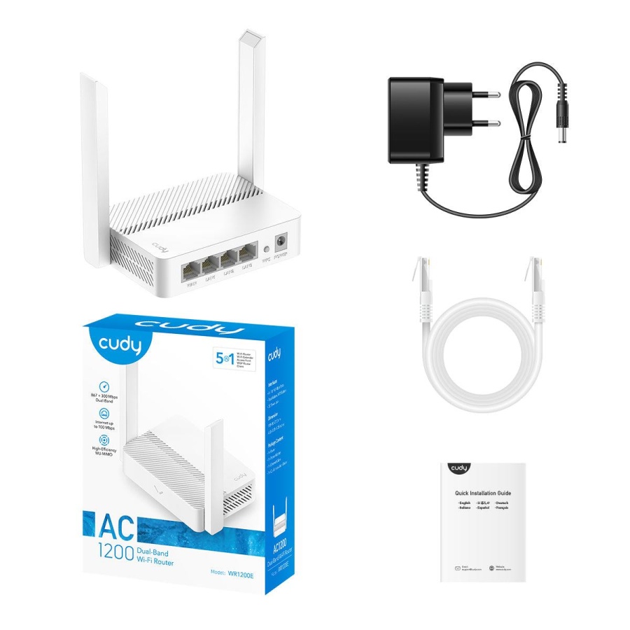 CUDY WR1200E AC1200 GIGABIT WI-FI ROUTER, MU-MIMO, BEAMFORMING - Image 5