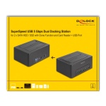 DELOCK docking station 64183 clone function, 2x HDD, CF/SD, 5Gbps, μαύρο - Image 6