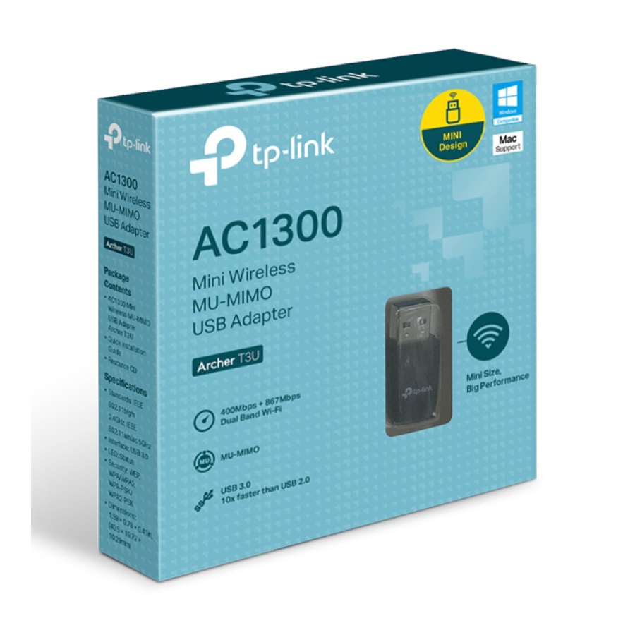 TP-LINK ασύρματος USB αντάπτορας δικτύου Archer T3U, 1300Mbps, Ver. 1.0 - Image 3