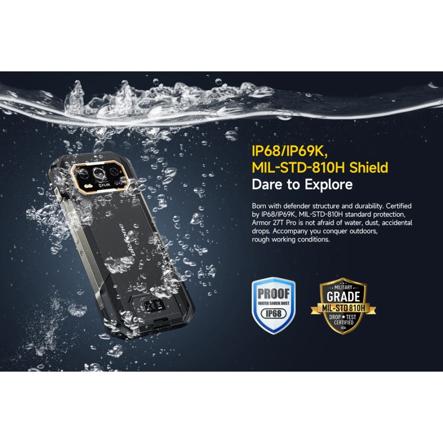 ULEFONE smartphone Armor 27T Pro, 6.78", 12/256GB, 5G, 10600mAh, IP68/IP69K, μαύρο - Image 5