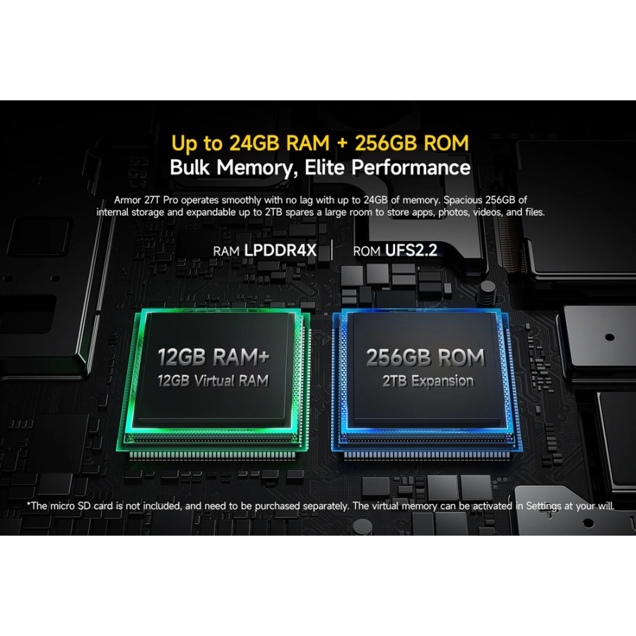 ULEFONE smartphone Armor 27T Pro, 6.78", 12/256GB, 5G, 10600mAh, IP68/IP69K, μαύρο - Image 9