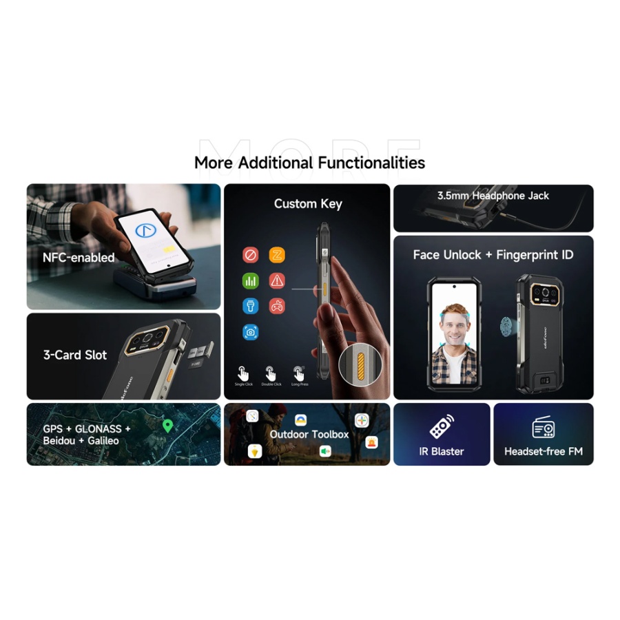 ULEFONE smartphone Armor 27T Pro, 6.78", 12/256GB, 5G, 10600mAh, IP68/IP69K, μαύρο - Image 12