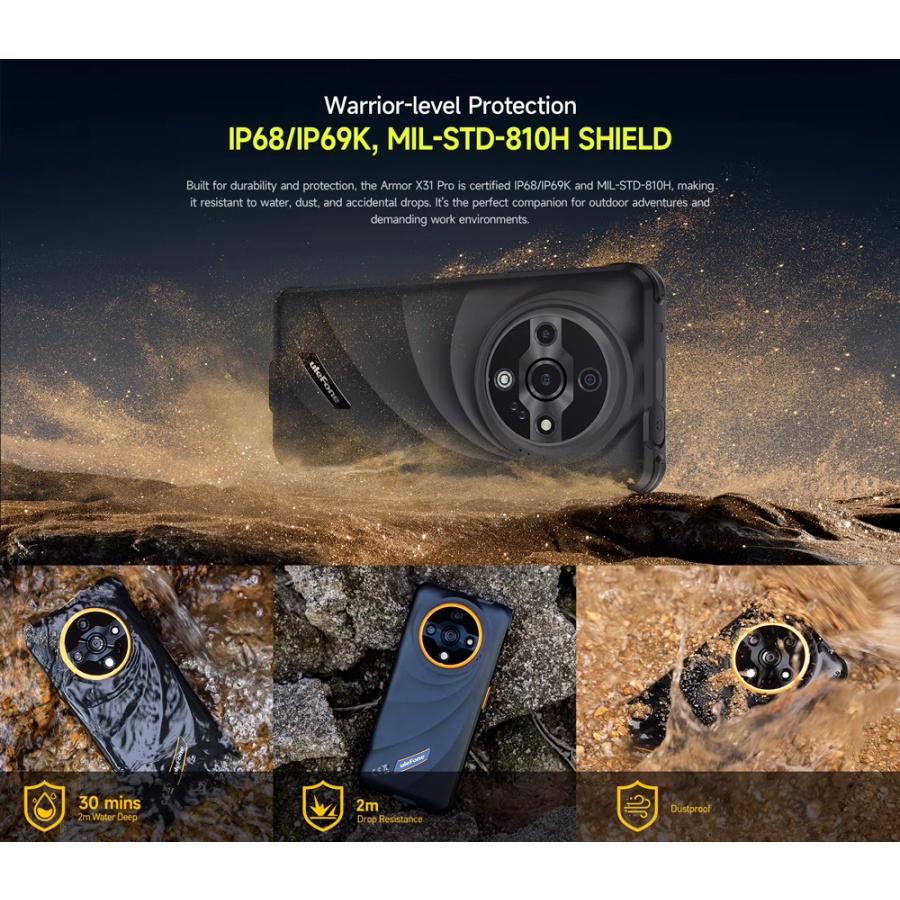 ULEFONE smartphone Armor X31 Pro, 6.56", 8/256GB, 5G, 6050mAh, IP68/IP69K, μαύρο - Image 8