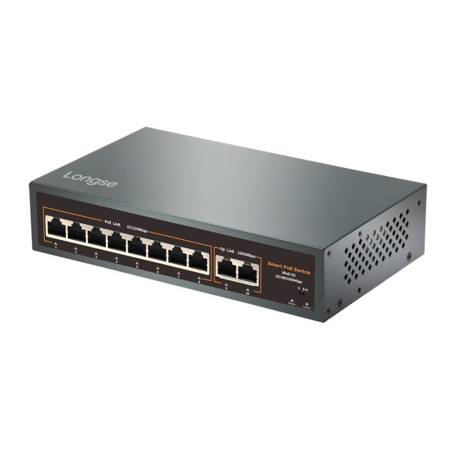 LONGSE PoE switch HT82GA με 8x LAN & 2x WAN θύρες, 10/100/1000Mbps - Image 2