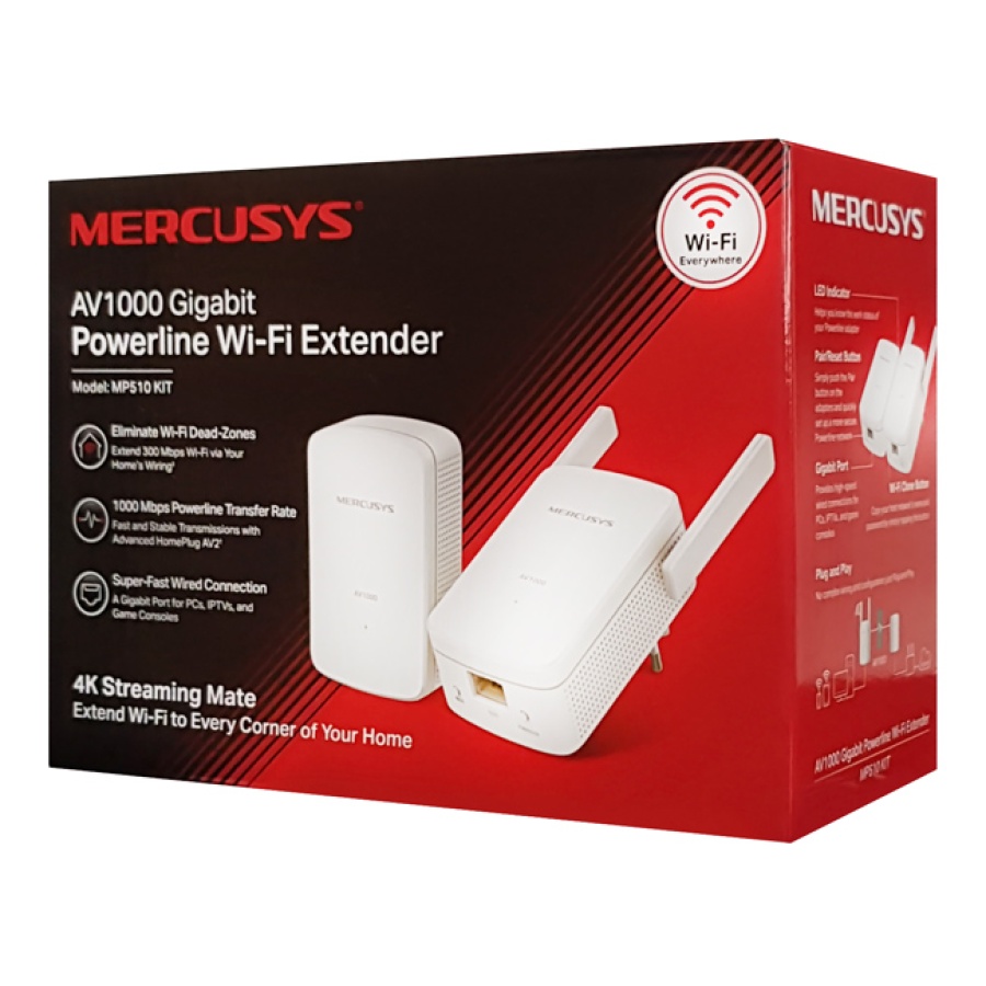 MERCUSYS Powerline Extender MP510 Kit, AV1000 Gigabit, WiFi, Ver: 1.0 - Image 9