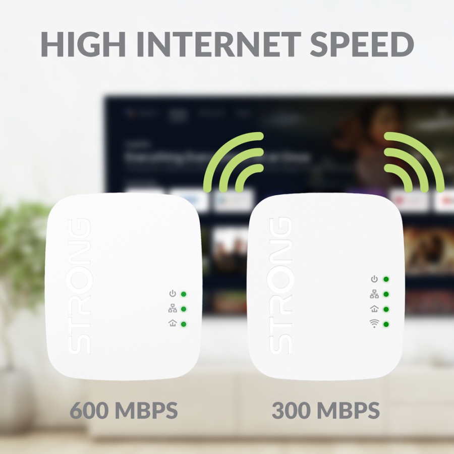 STRONG Powerline Kit POWERLWF600DUOMINI, 600Mbps, 300Mbps WiFi, 2τμχ - Image 2