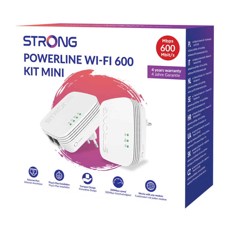 STRONG Powerline Kit POWERLWF600DUOMINI, 600Mbps, 300Mbps WiFi, 2τμχ - Image 7