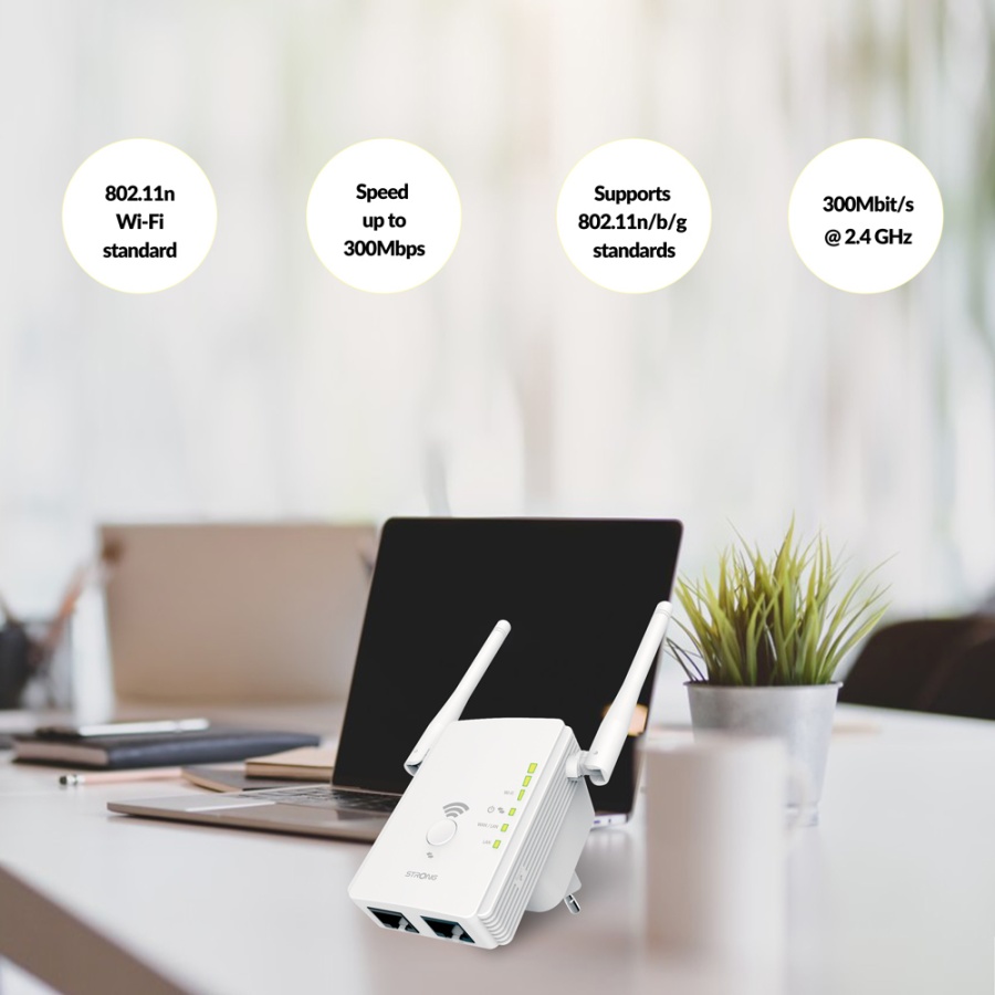 STRONG WiFi Extender REPEATER300V2, 300Mbps - Image 2