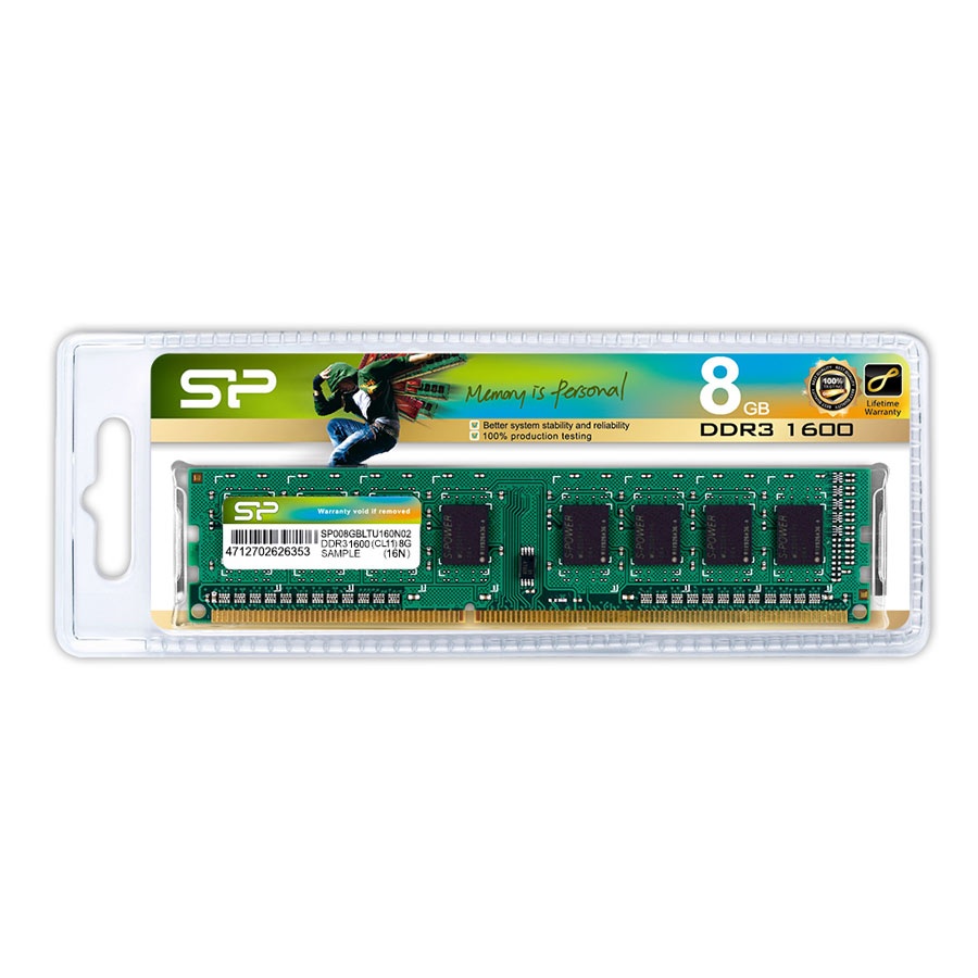 SILICON POWER μνήμη RAM 8GB DDR3, 1600MHz PC3-12800, 1.5V - Image 2