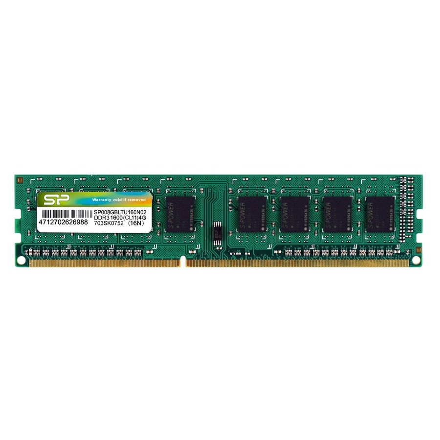 SILICON POWER μνήμη RAM 8GB DDR3, 1600MHz PC3-12800, 1.5V