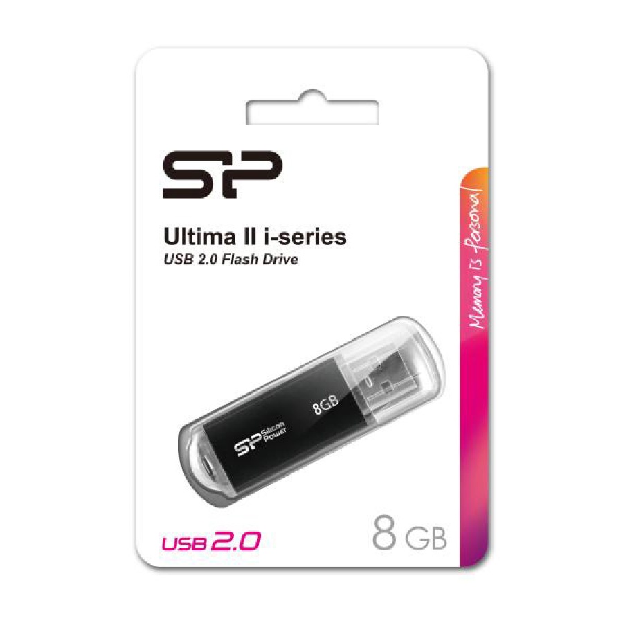 SILICON POWER USB Flash Drive Ultima II-I, 8GB, USB 2.0, μαύρο - Image 2