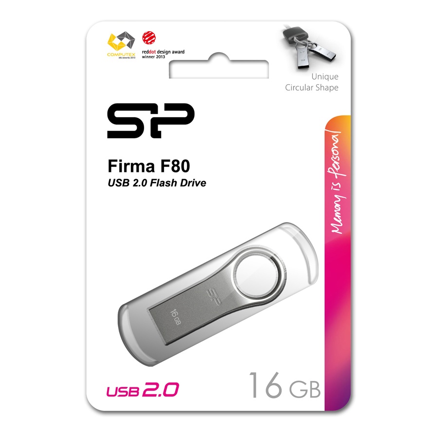 SILICON POWER USB Flash Drive Firma F80, 16GB, USB 2.0, ασημί - Image 4