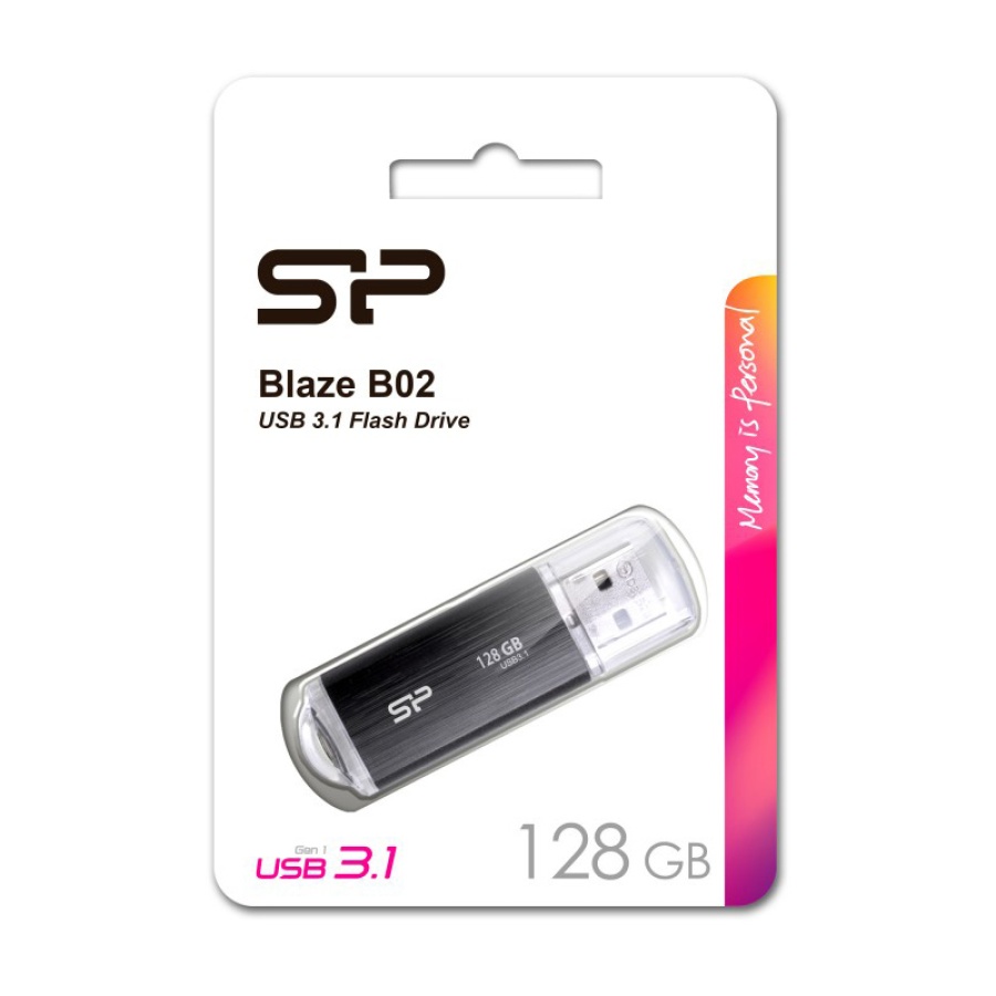 SILICON POWER USB Flash Drive Blaze B02, 128GB, USB 3.2, μαύρο - Image 3