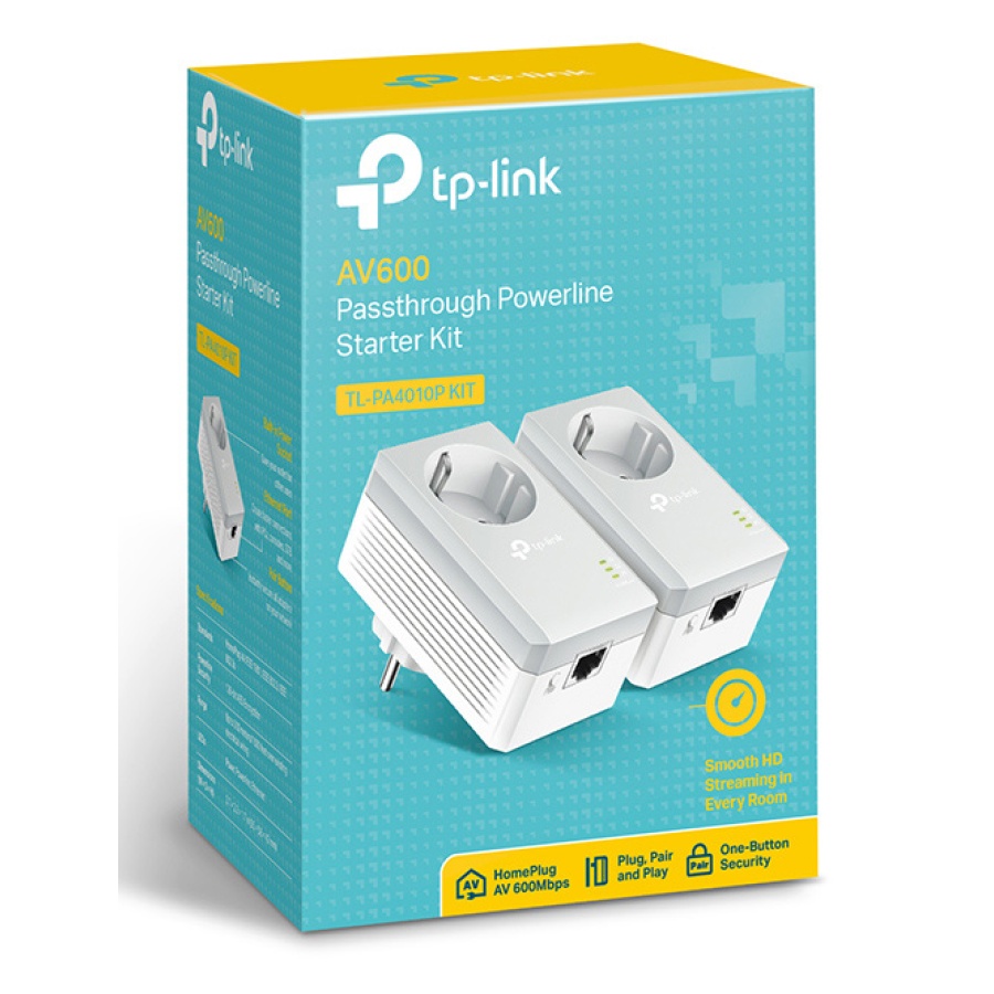 TP-LINK AV600 Passthrough Powerline Starter Kit TL-PA4010P, Ver. 4.0 - Image 2