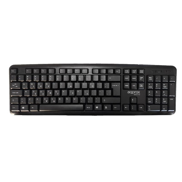 APPROX ΠΛΗΚΤΡΟΛΟΓΙΟ USB MK210 BLACK GREEK