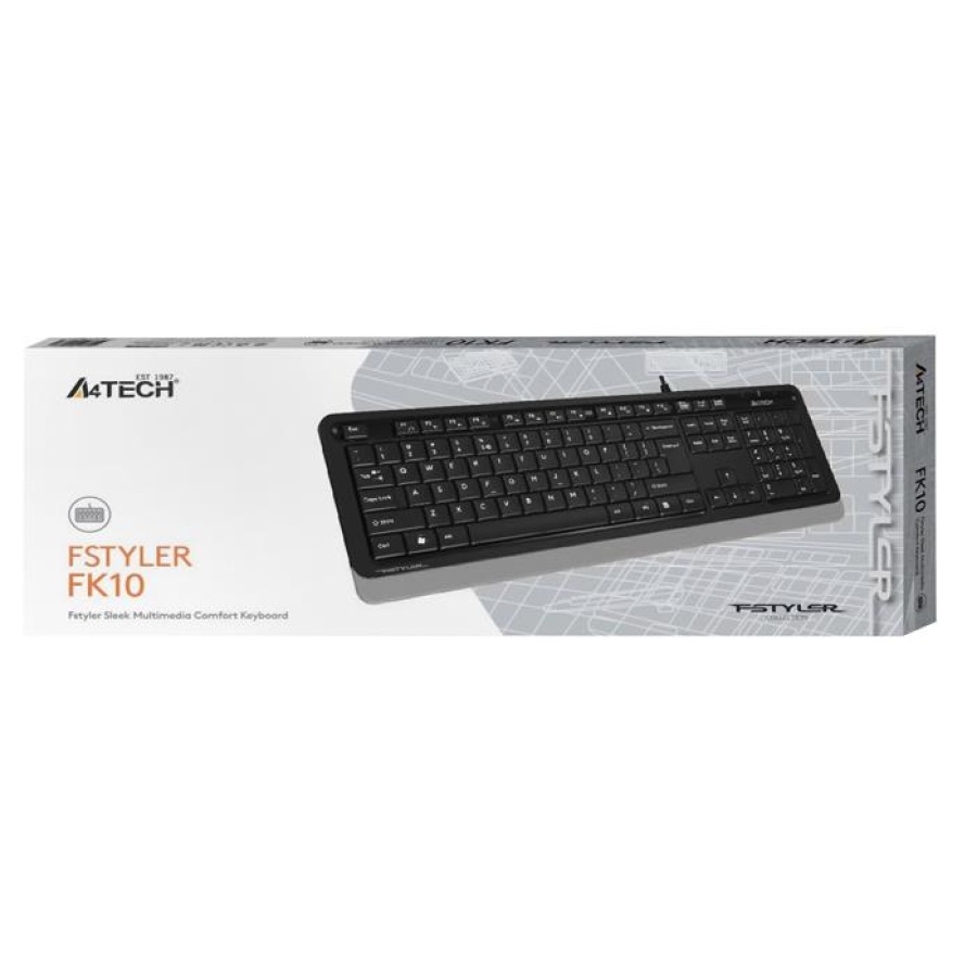 A4TECH ΠΛΗΚΤΡΟΛΟΓΙΟ FK10 ΜΑΥΡΟ/ΓΚΡΙ - Image 2