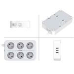 TESSAN TS303 ΠΟΛΥΜΠΡΙΖΟ 6 ΘΕΣΕΩΝ, 3 USB, ΓΚΡΙ/ΛΕΥΚΟ - Image 2