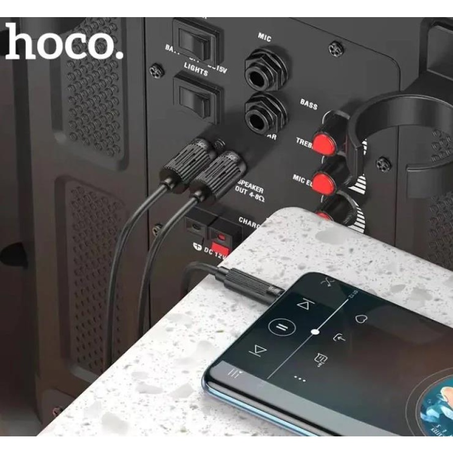 HOCO UPA28 ΚΑΛΩΔΙΟ ΗΧΟΥ 3.5 ΣΕ 2x RCA, ΜΑΥΡΟ - Image 4