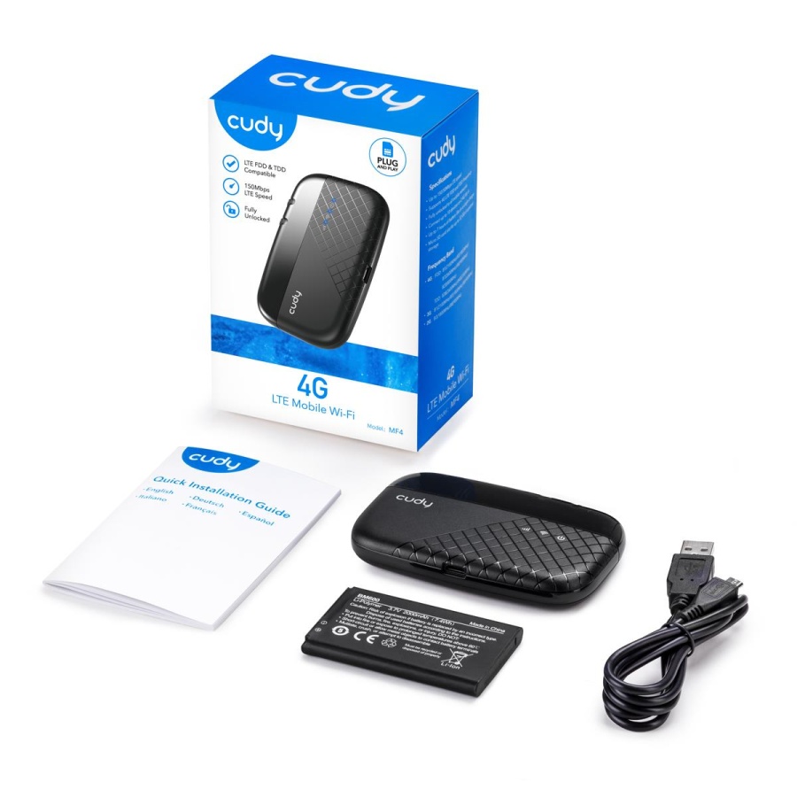 CUDY MF4 ΦΟΡΗΤΟ 4G LTE ROUTER Wi-Fi, 2000mAh - Image 4