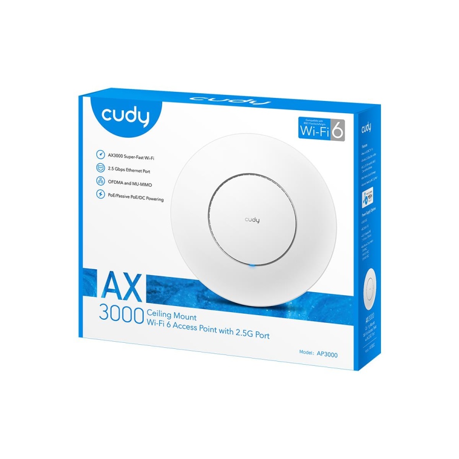 CUDY AP3000 AX3000 DUAL BAND ACCESS POINT ΟΡΟΦΗΣ, MU-MIMO, POE - Image 5