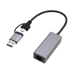 GEMBIRD ΚΑΡΤΑ ΔΙΚΤΥΟΥ USB+TYPE C 3.1  RJ-45 GIGABIT