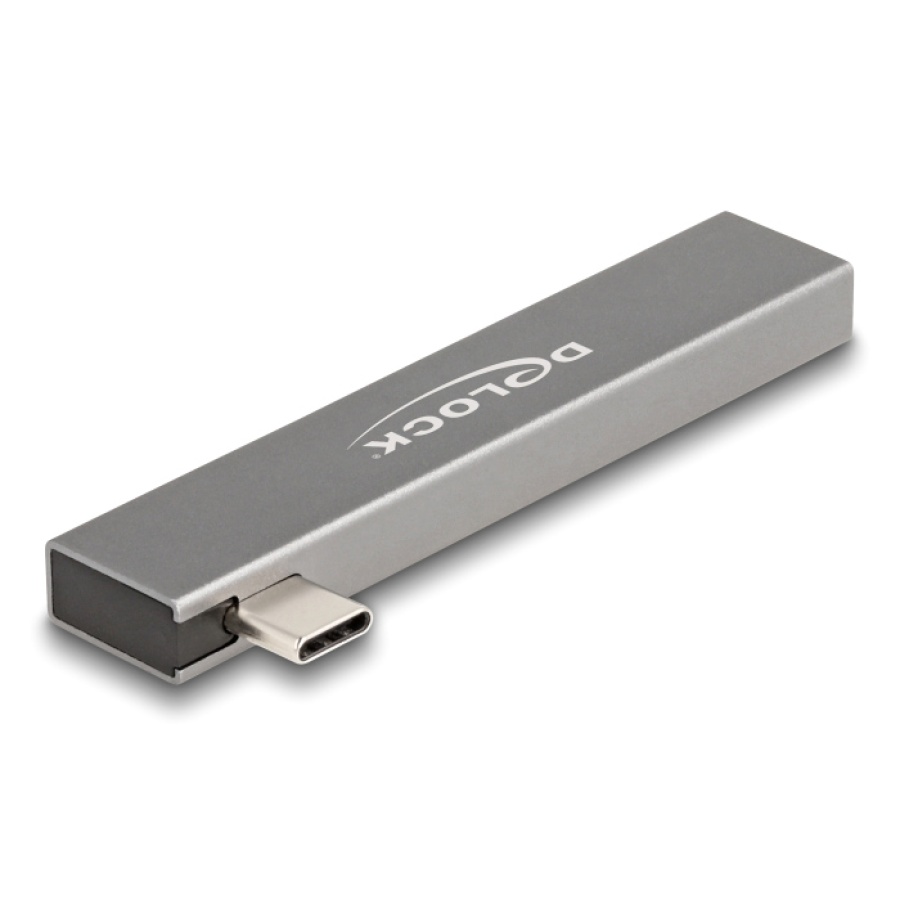 DELOCK USB hub 64274, 3x θυρών, 10Gbps, USB-C σύνδεση, γκρι - Image 3