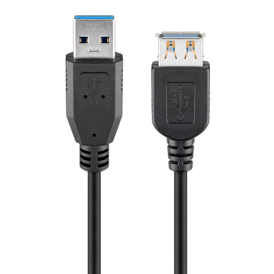 GOOBAY καλώδιο προέκτασης USB 74149, 5Gbps, USB 3.0, 15W, 2m, μαύρο